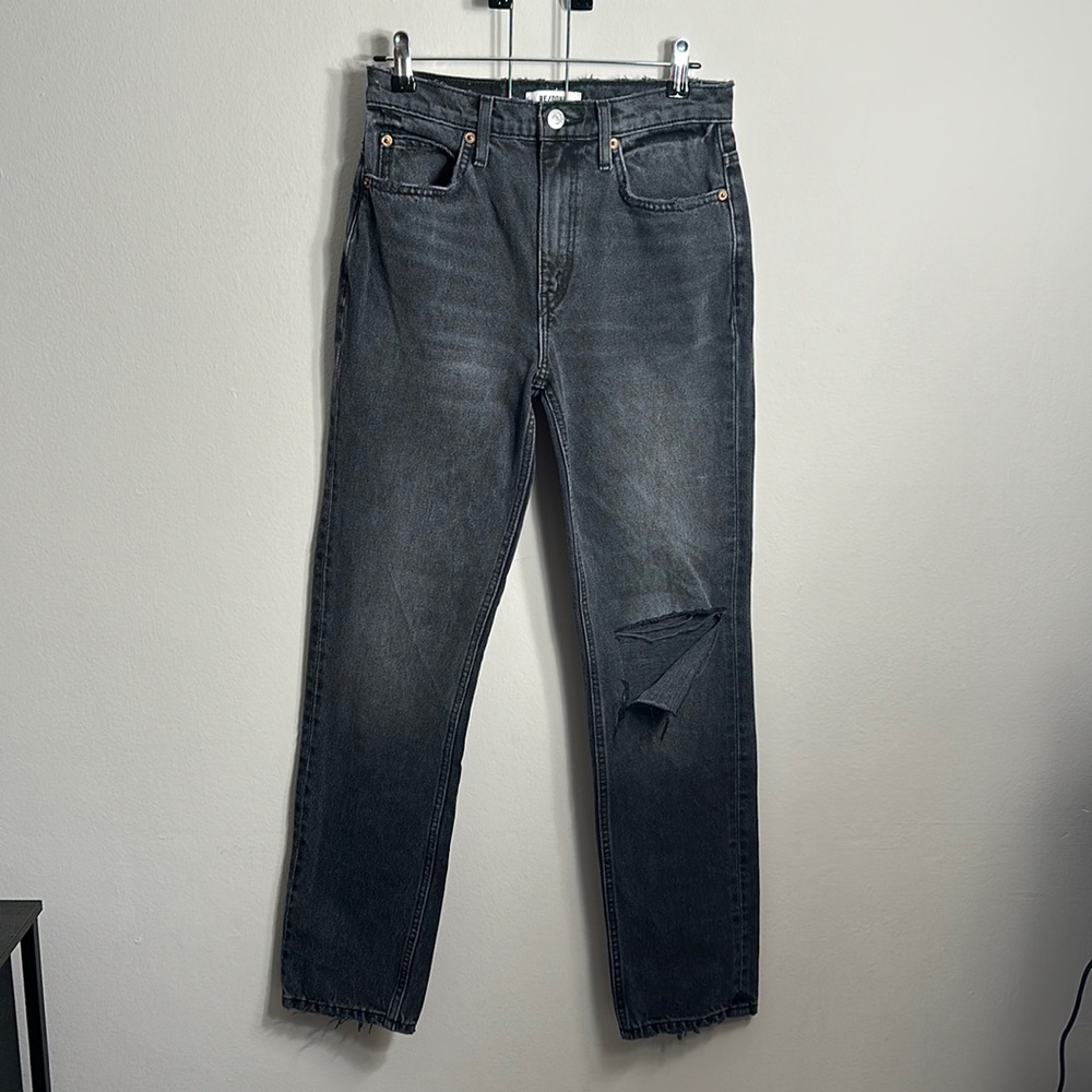 RE/DONE 70s Straight Faded Black Jeans
